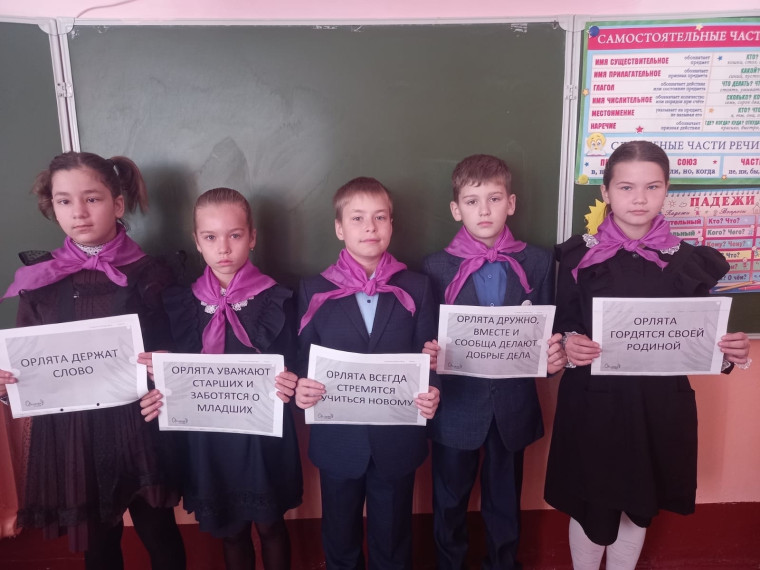 В 4 классе прошло занятие трека Орленок-Лидер..